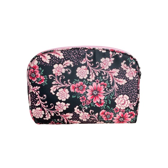 Nicole Miller NWT Floral Cosmetic Bag Travel Toiletry Make-Up Pouch Zipper - Picture 1 of 5